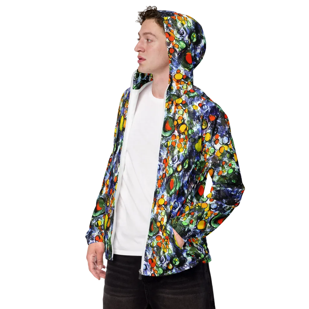 Neon Still Life on Men's Windbreaker — Left Front