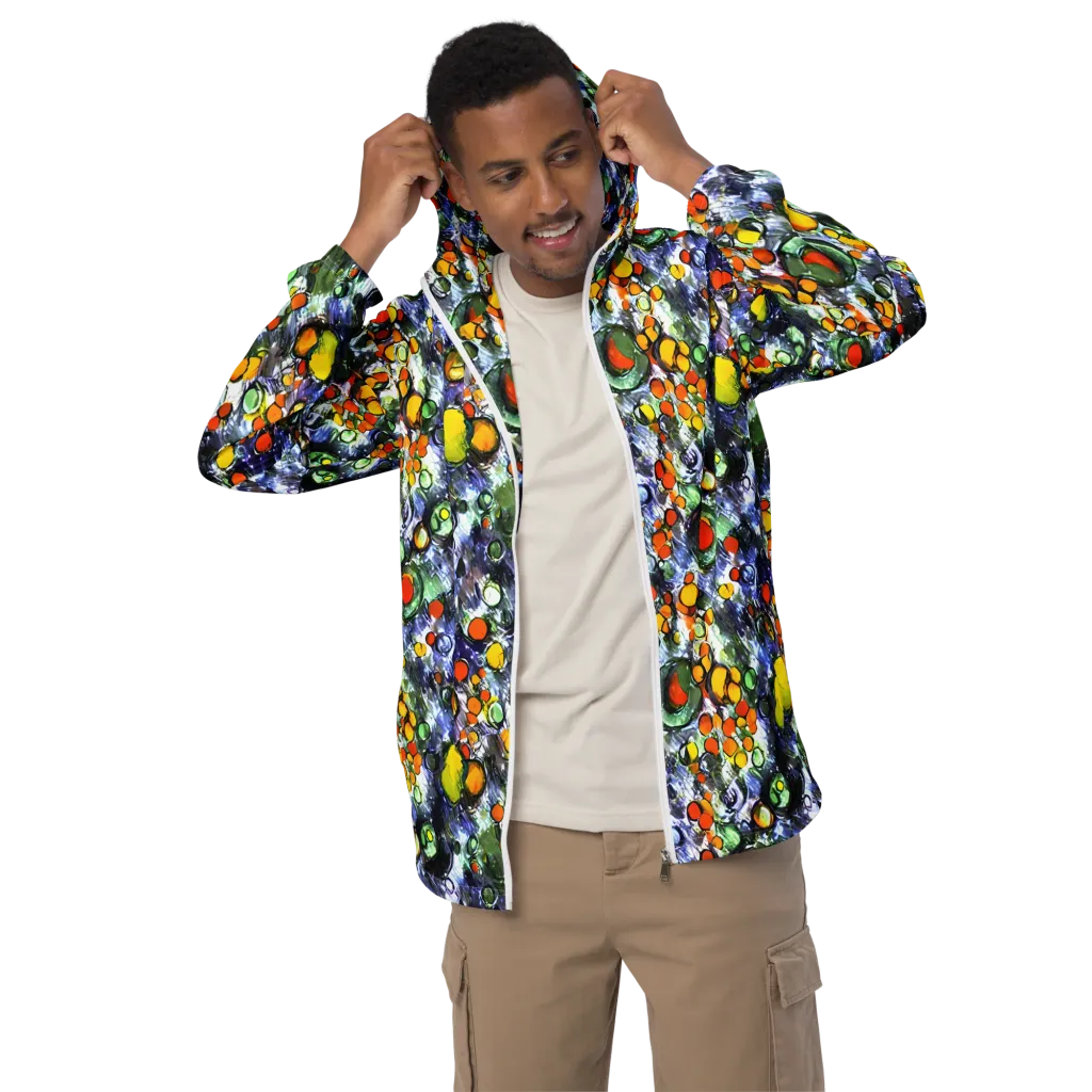 Neon Still Life on Men's Windbreaker — Front