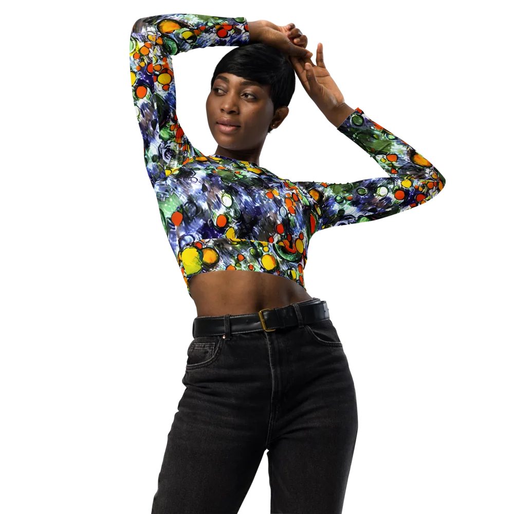 Neon Still Life on Long Sleeve Crop Top — Front