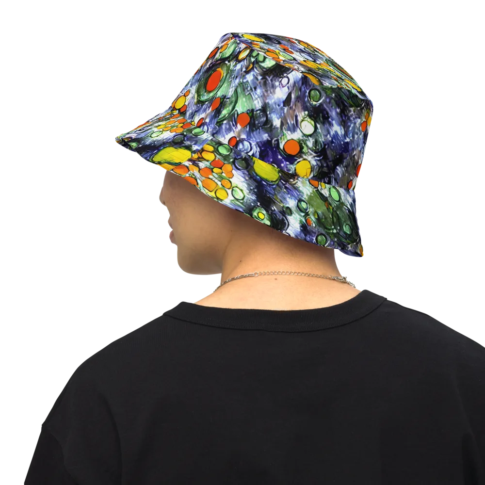 Neon Still Life on Reversible Bucket Hat — Back Inside