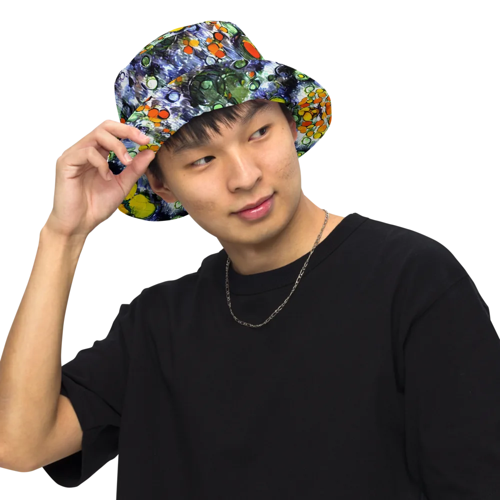 Neon Still Life on Reversible Bucket Hat — Front Inside