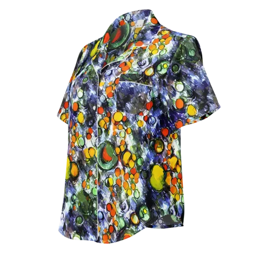 Neon Still Life on a Women's Short Sleeve Pajama Top