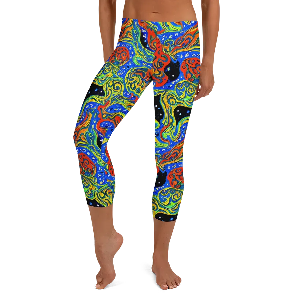 Psychic Sea on Capri Leggings — Front