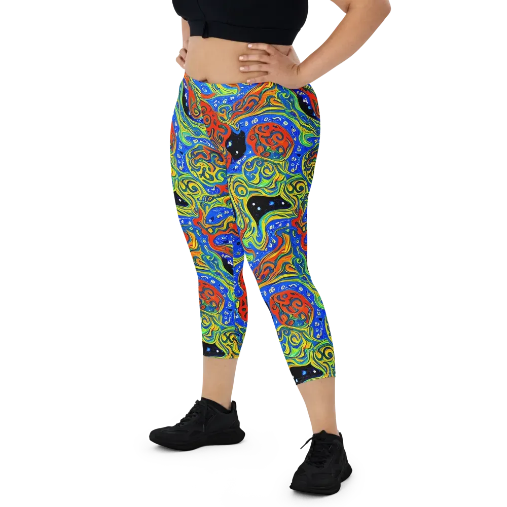 Psychic Sea on Capri Leggings — Front