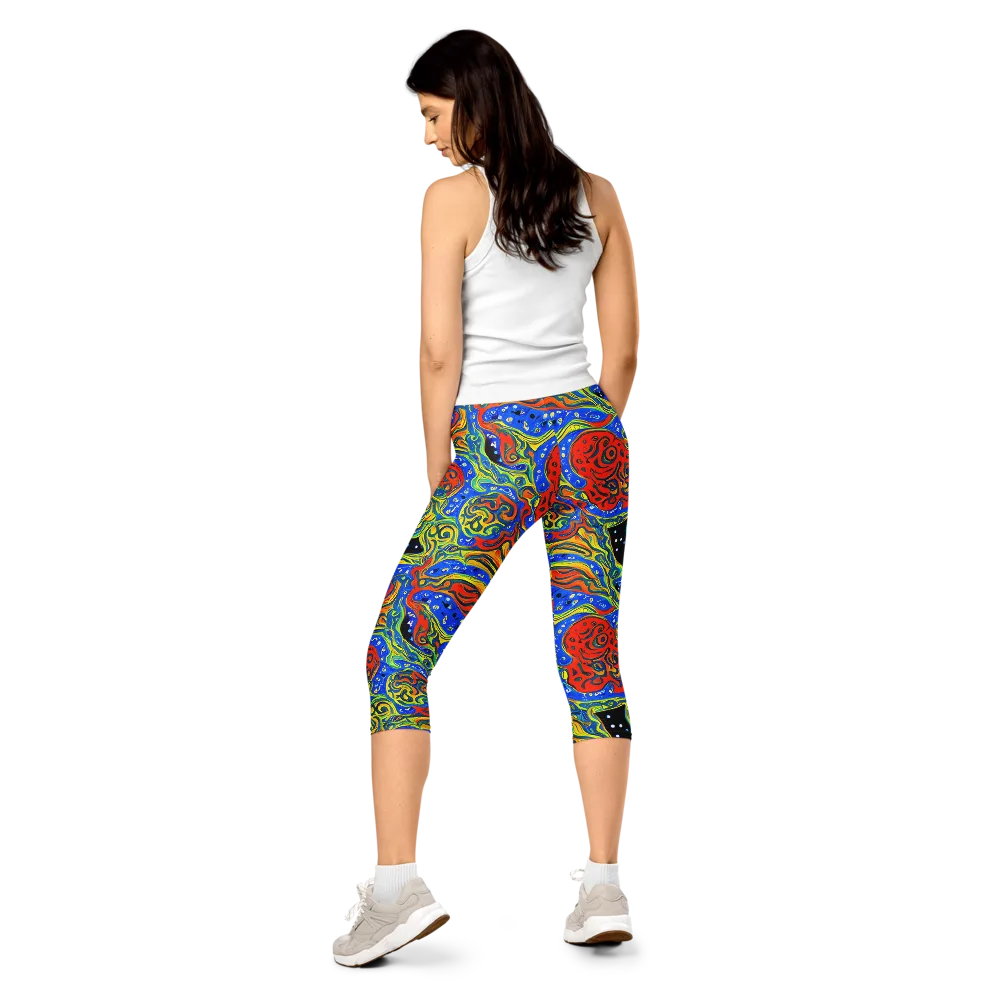 Psychic Sea on Capri Leggings — Back