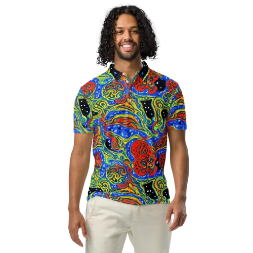 Psychic Sea on a Men's Slim Fit Polo Shirt