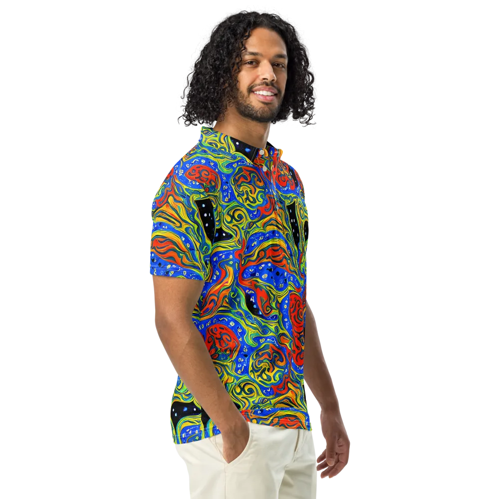 Psychic Sea on Men's Slim Fit Polo Shirt — Right Front
