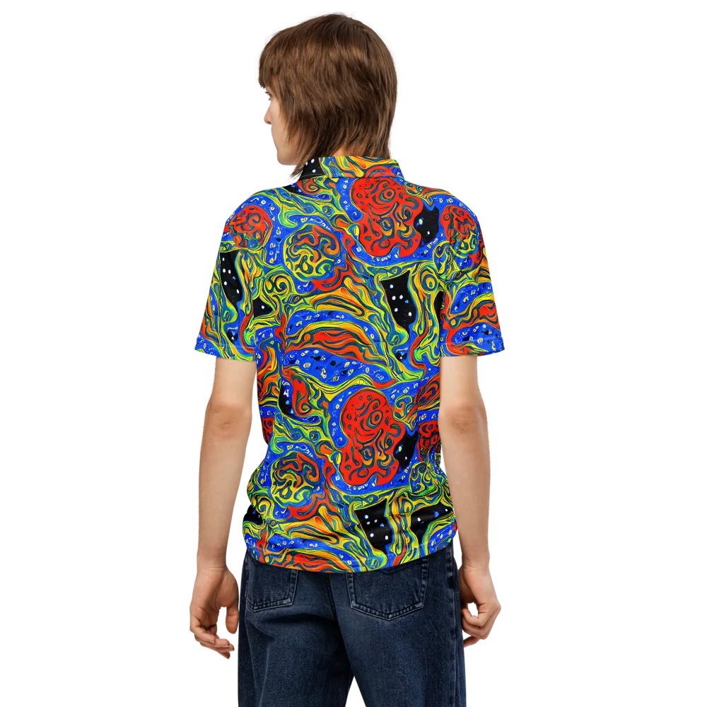 Psychic Sea on Men's Slim Fit Polo Shirt — Back