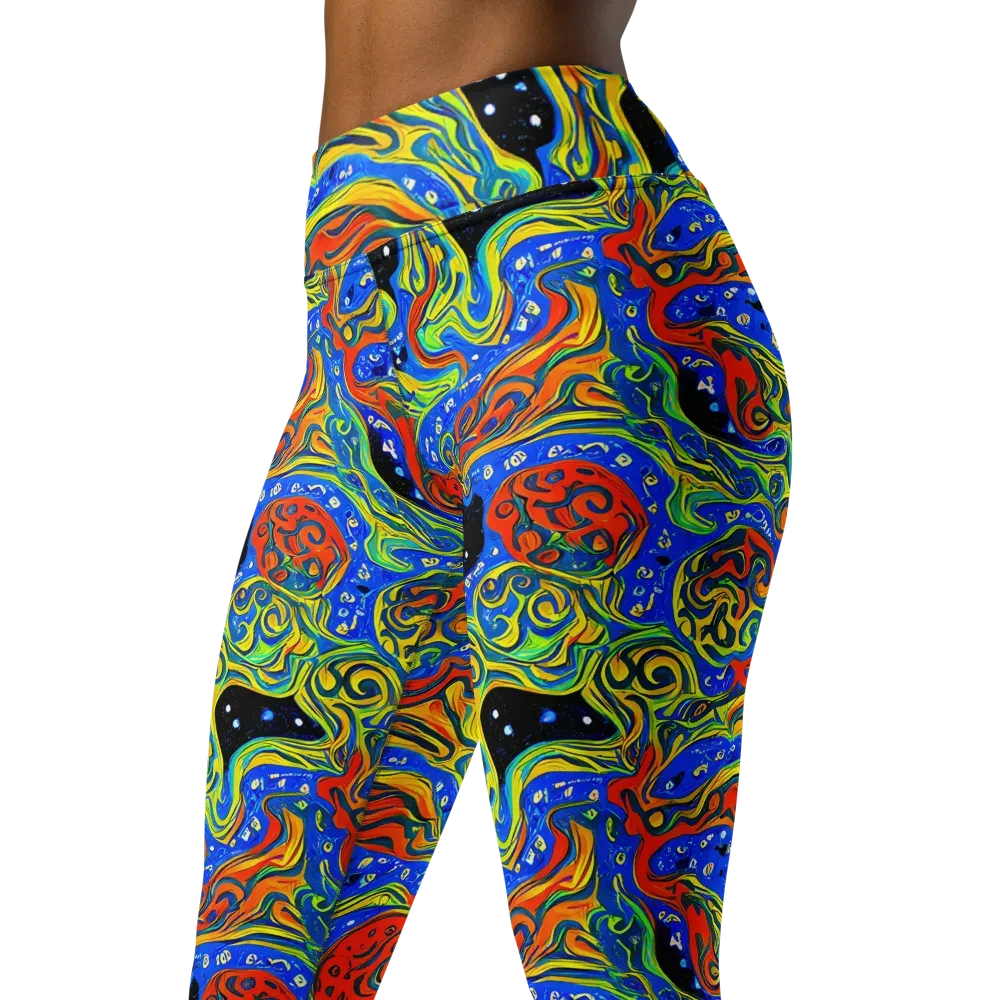 Psychic Sea on Yoga Leggings — Left Front