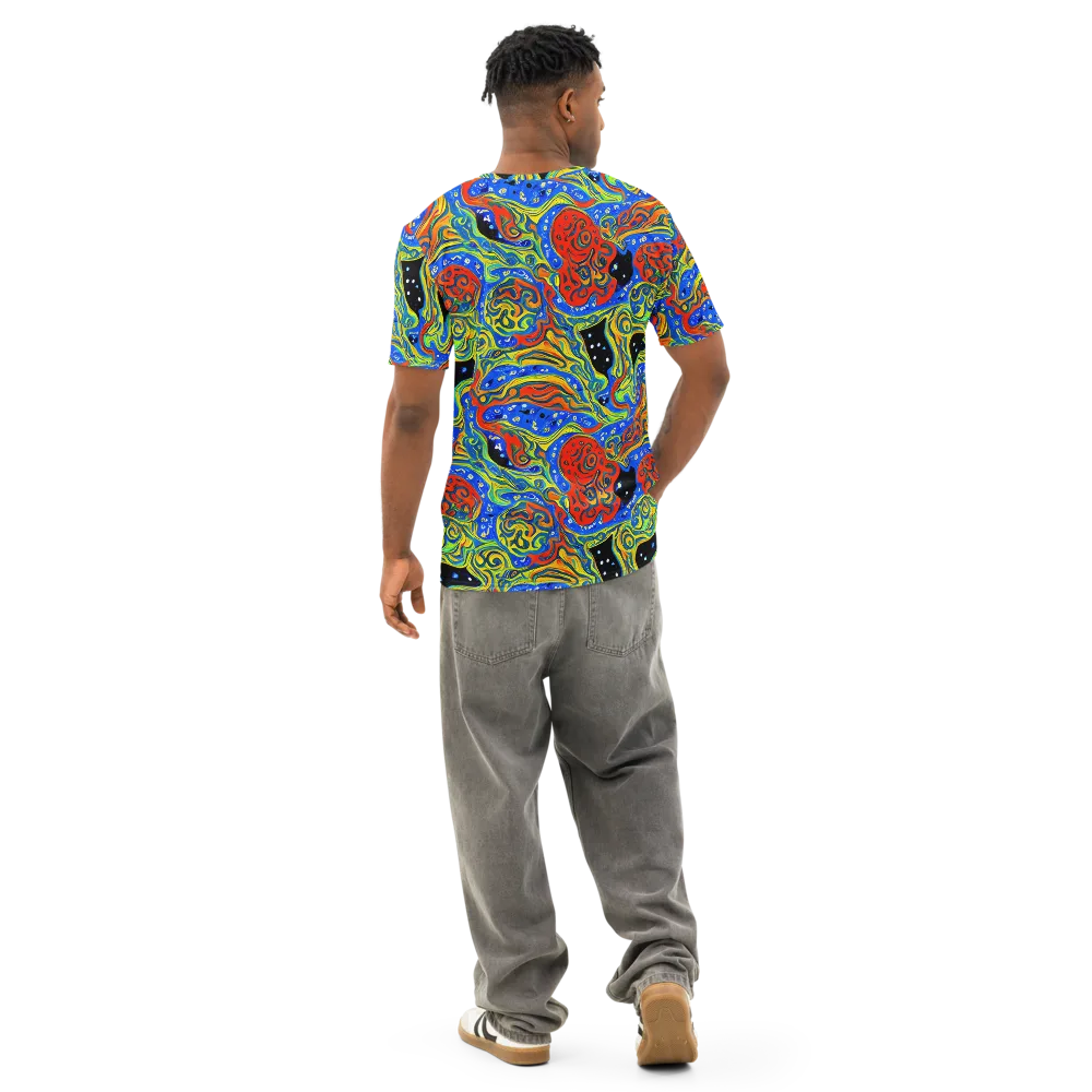 Psychic Sea on Men's Cotton Crew Neck T-Shirt — Back