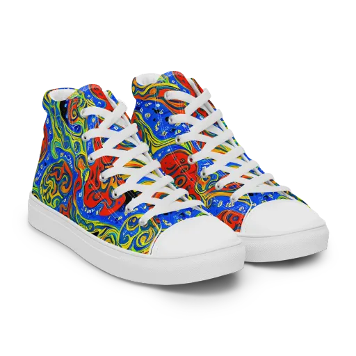 Psychic Sea on a Men's High Top Canvas Shoes