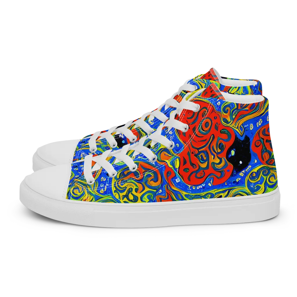 Psychic Sea on Men's High Top Canvas Shoes — Left