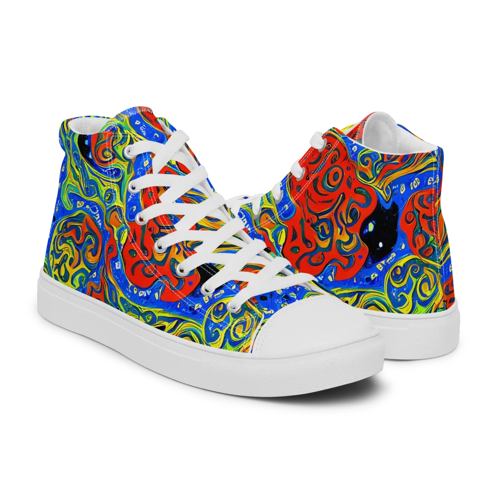 Psychic Sea on Men's High Top Canvas Shoes — Right