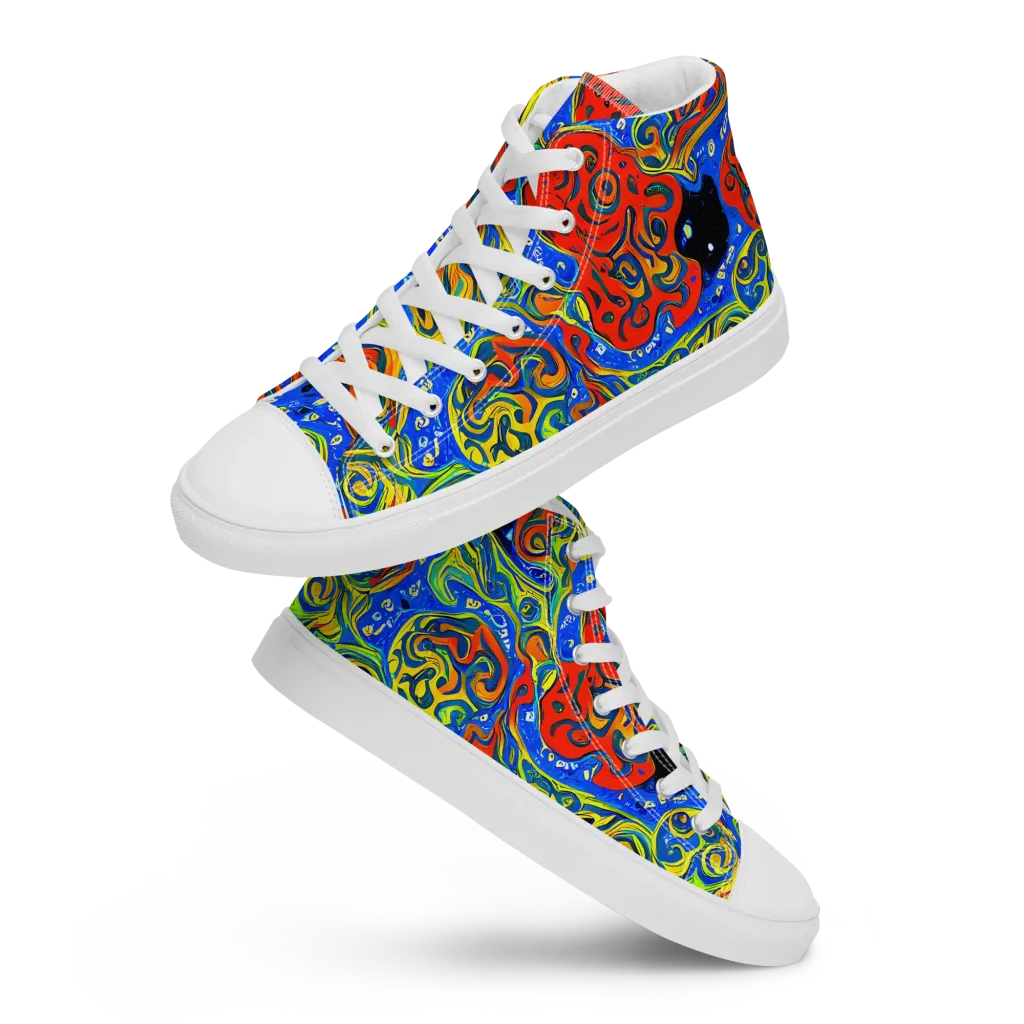 Psychic Sea on Men's High Top Canvas Shoes — Front