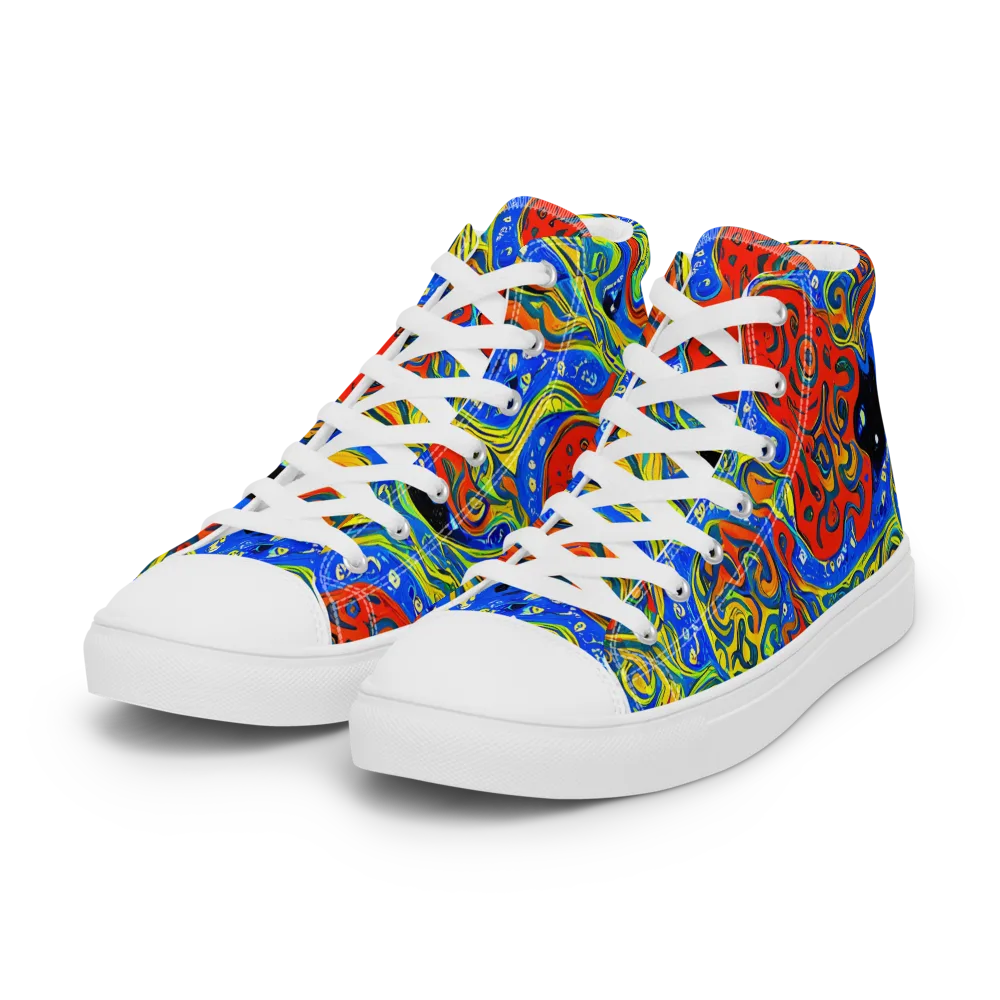 Psychic Sea on Women's High Top Canvas Shoes — Left Front