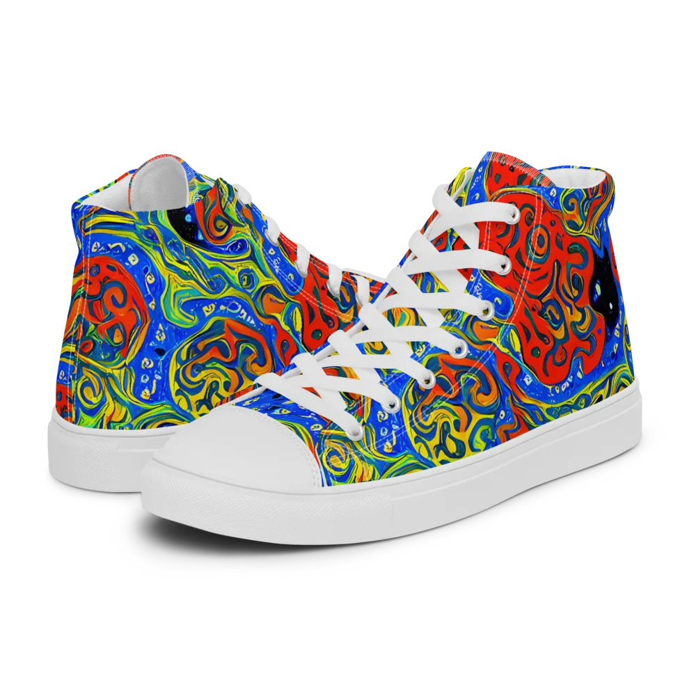 Psychic Sea on Women's High Top Canvas Shoes — Left