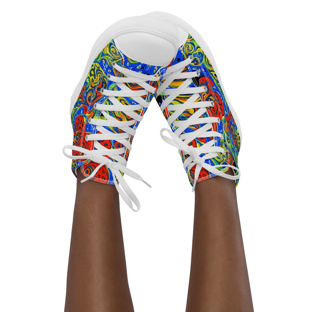 Psychic Sea on Women's High Top Canvas Shoes — Front