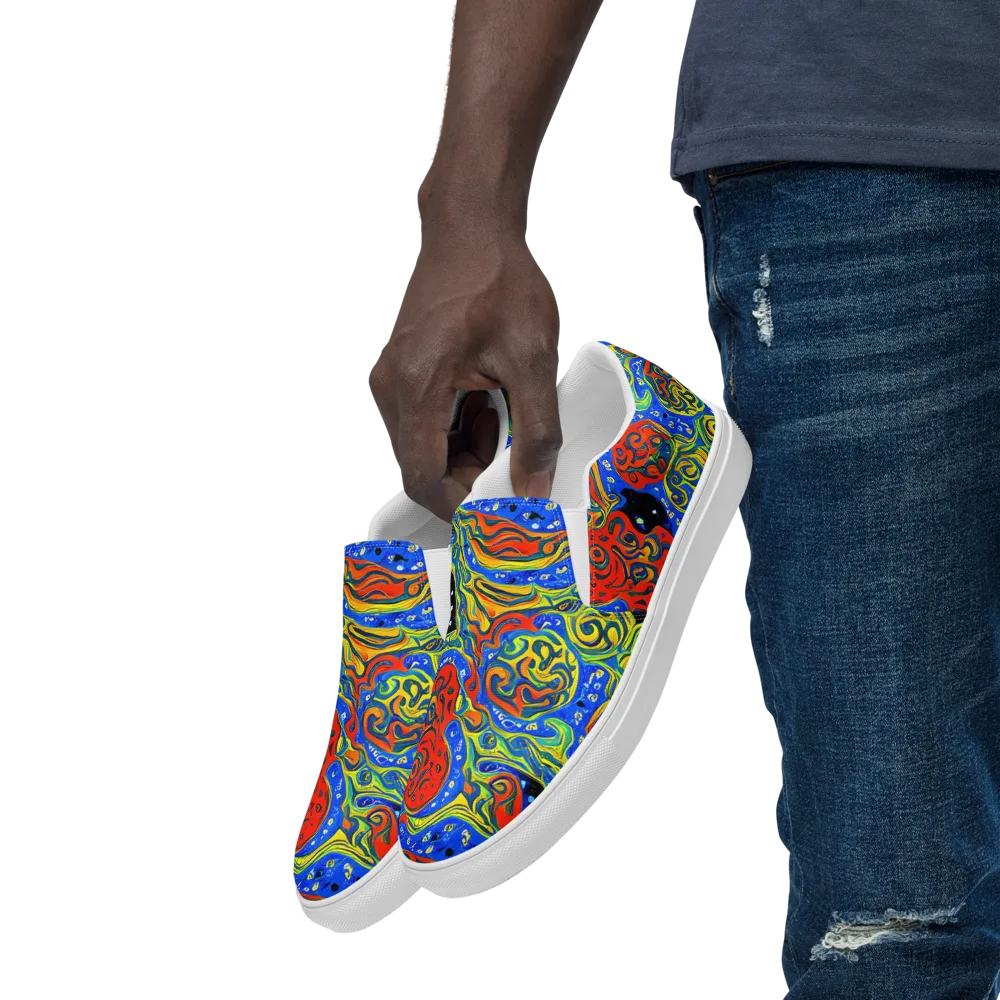 Psychic Sea on Men's Slip-On Canvas Shoes — Left Front