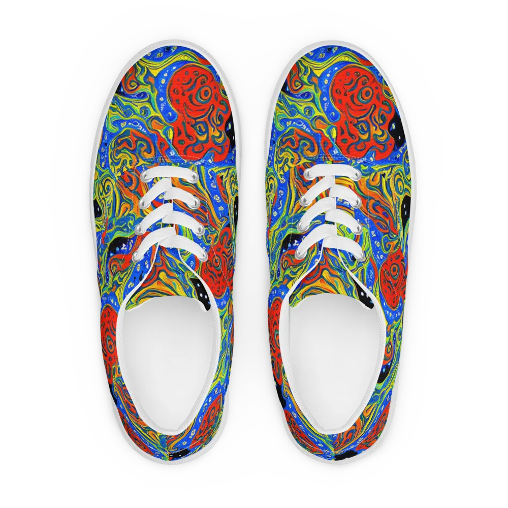 Psychic Sea on Men's Lace-Up Canvas Shoes — Front
