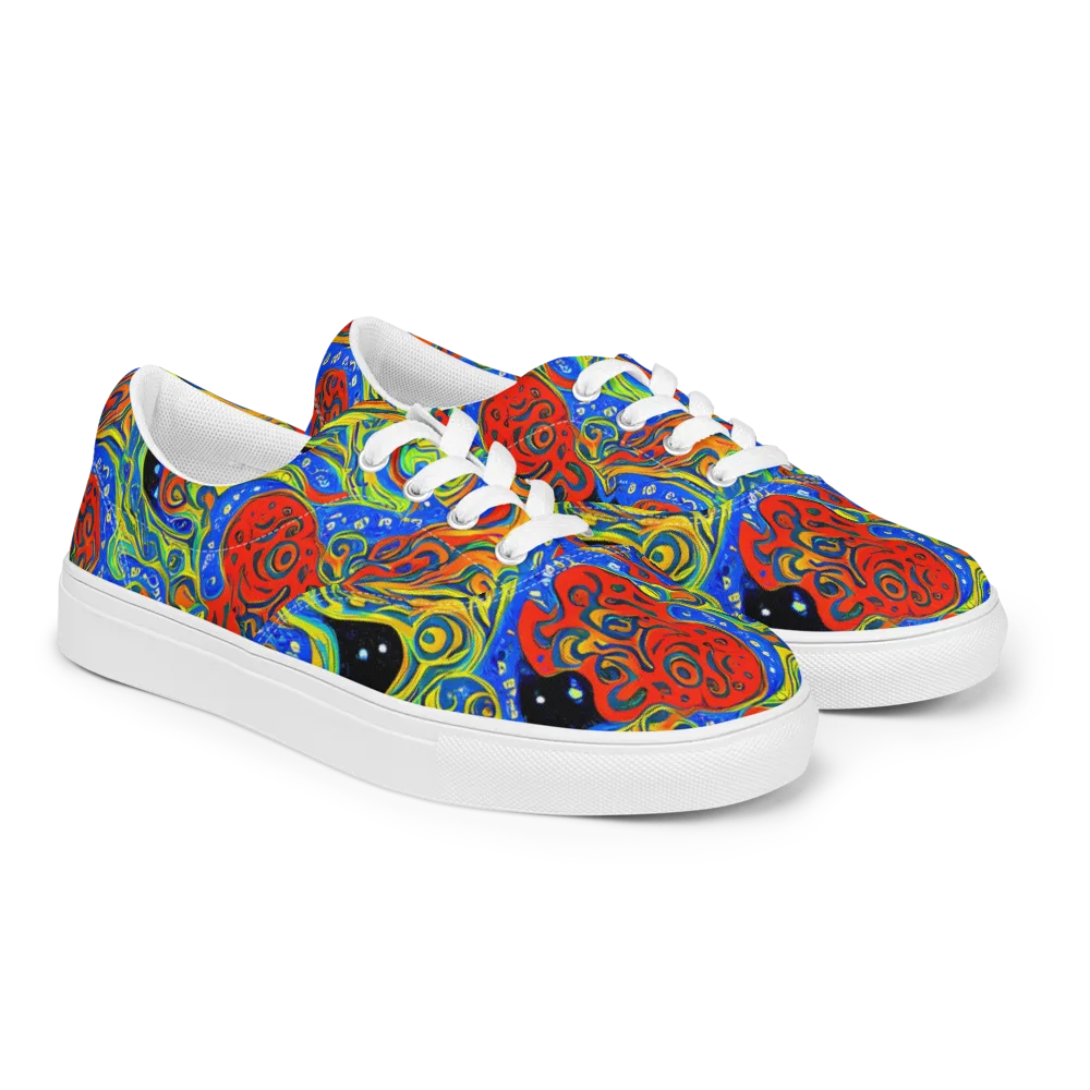 Psychic Sea on Men's Lace-Up Canvas Shoes — Right Front