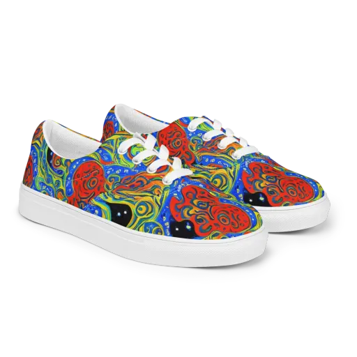 Psychic Sea on a Men's Lace-Up Canvas Shoes
