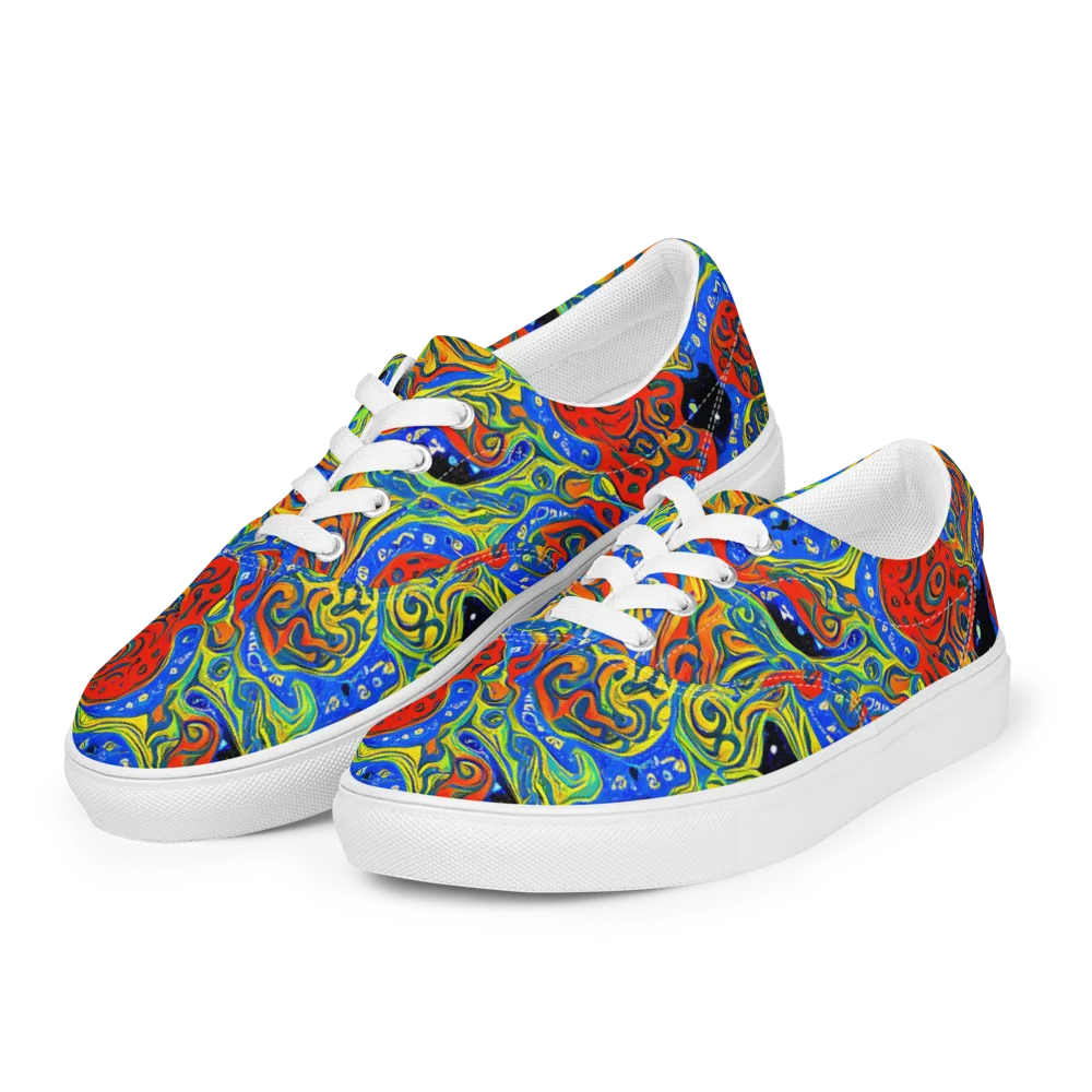 Psychic Sea on Men's Lace-Up Canvas Shoes — Left Front