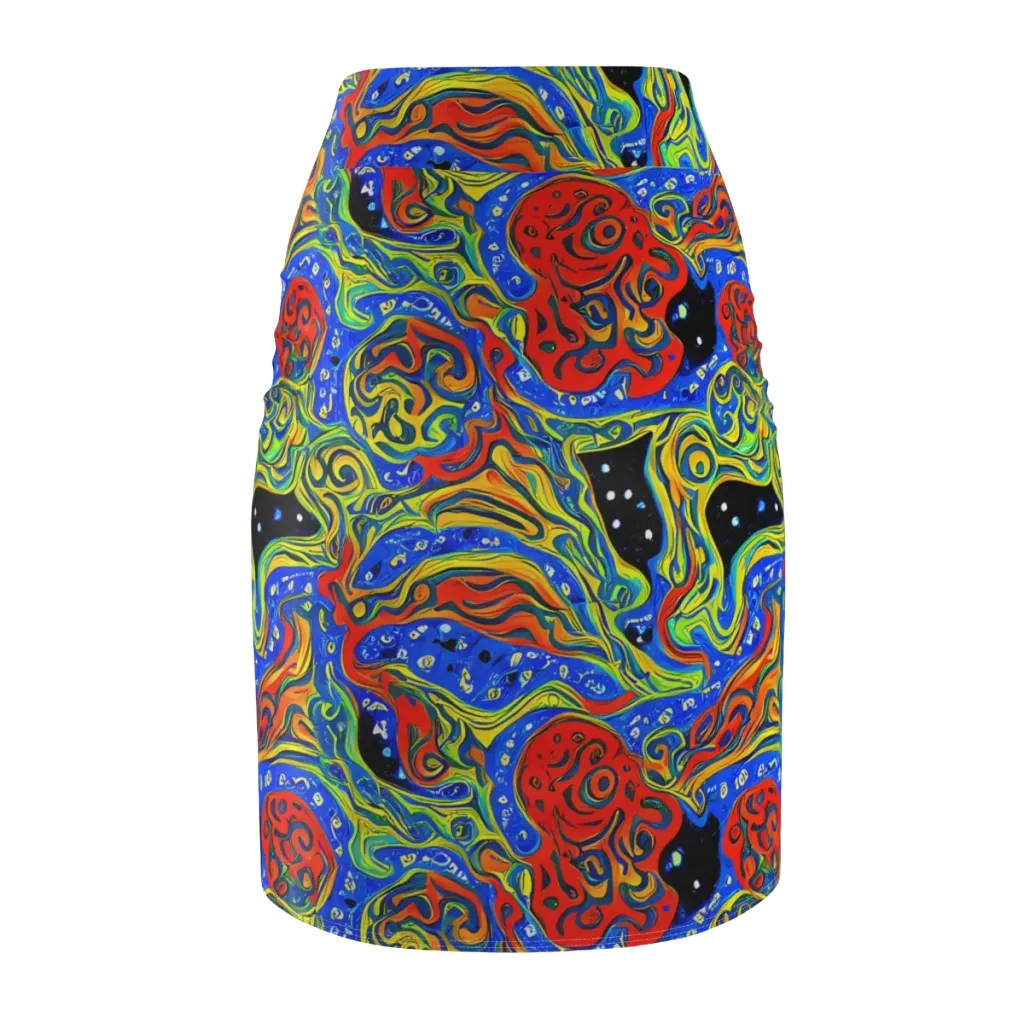 Psychic Sea on Pencil Skirt — Back