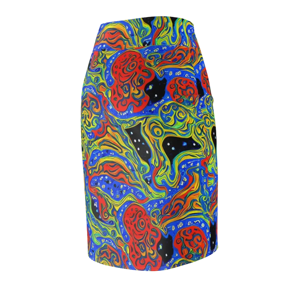 Psychic Sea on Pencil Skirt — Back Side