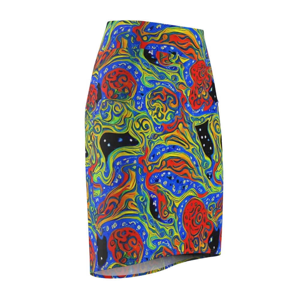 Psychic Sea on Pencil Skirt — Front Side