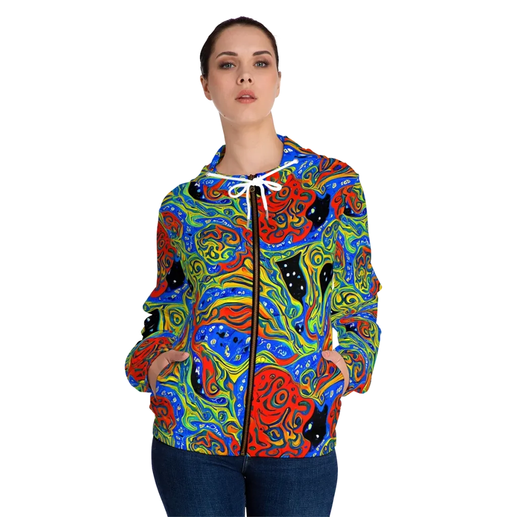 Psychic Sea on Women's Full-Zip Hoodie — Front On Person