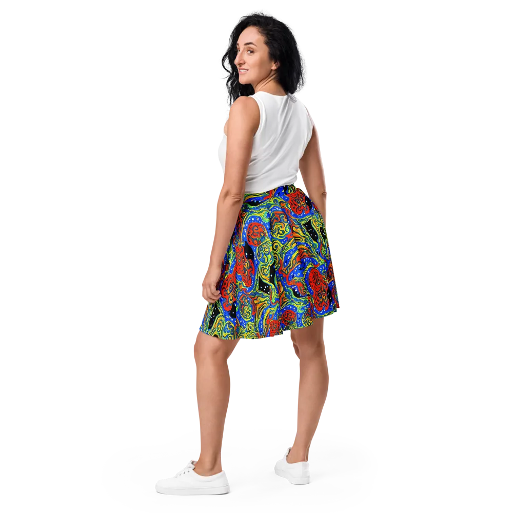 Psychic Sea on Skater Skirt — Back