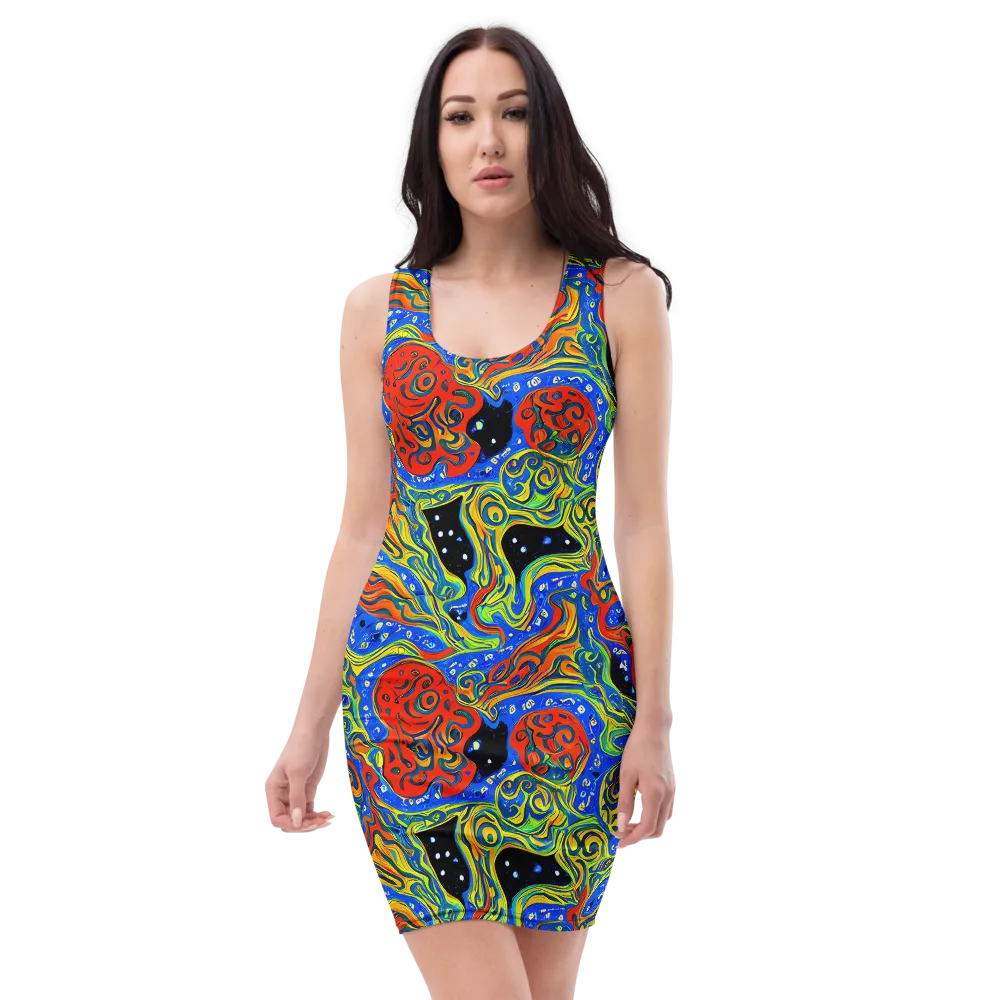 Psychic Sea on Bodycon Dress — Front
