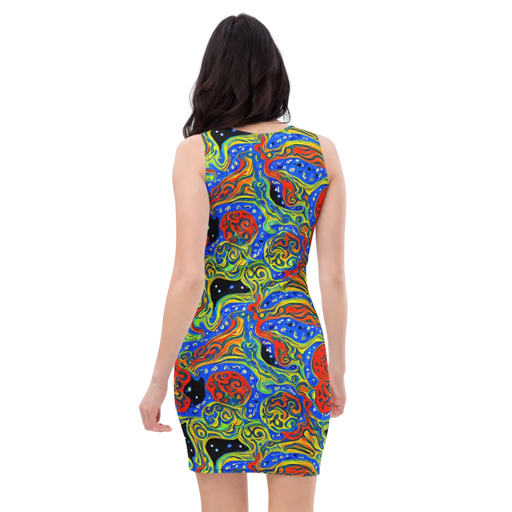 Psychic Sea on Bodycon Dress — Back