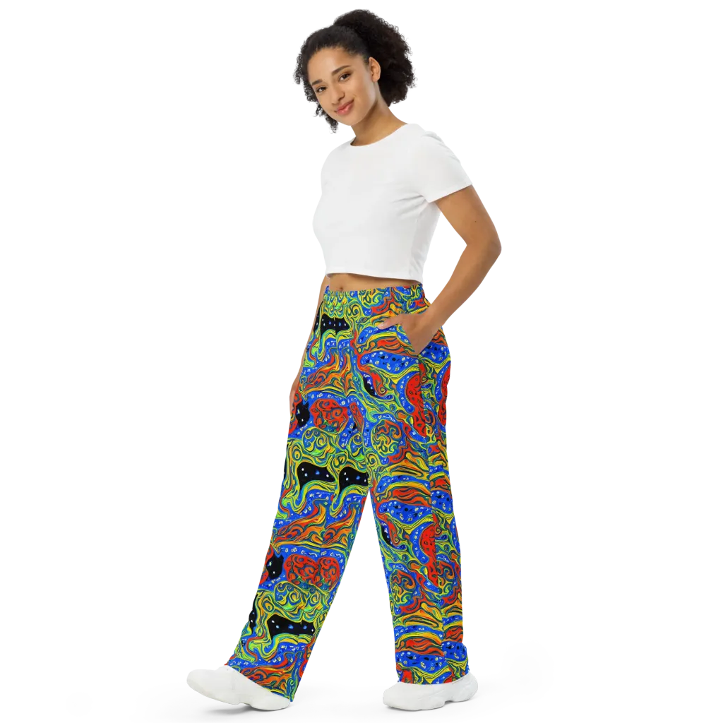 Psychic Sea on Wide-Leg Pants — Left Front