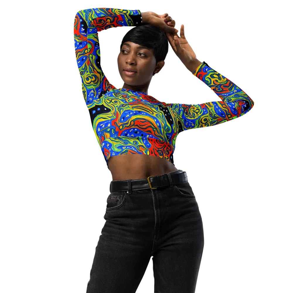 Psychic Sea on Long Sleeve Crop Top — Front