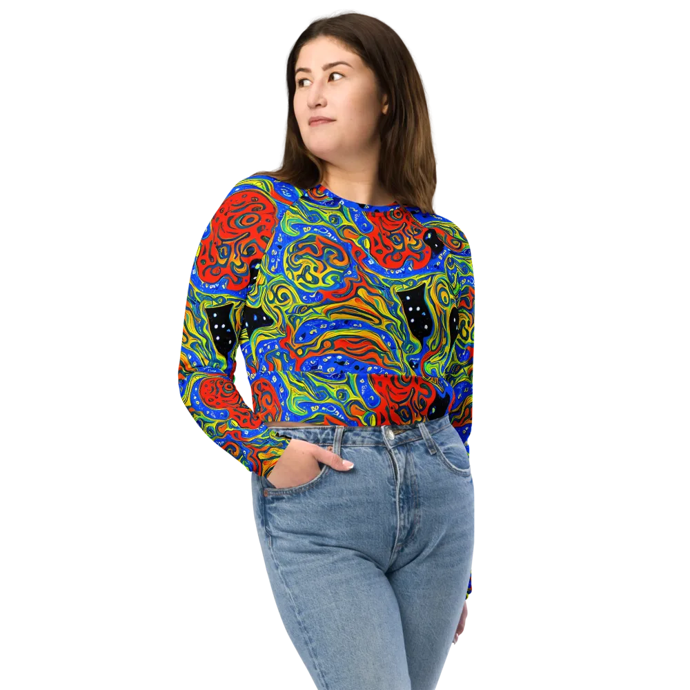 Psychic Sea on Long Sleeve Crop Top — Front