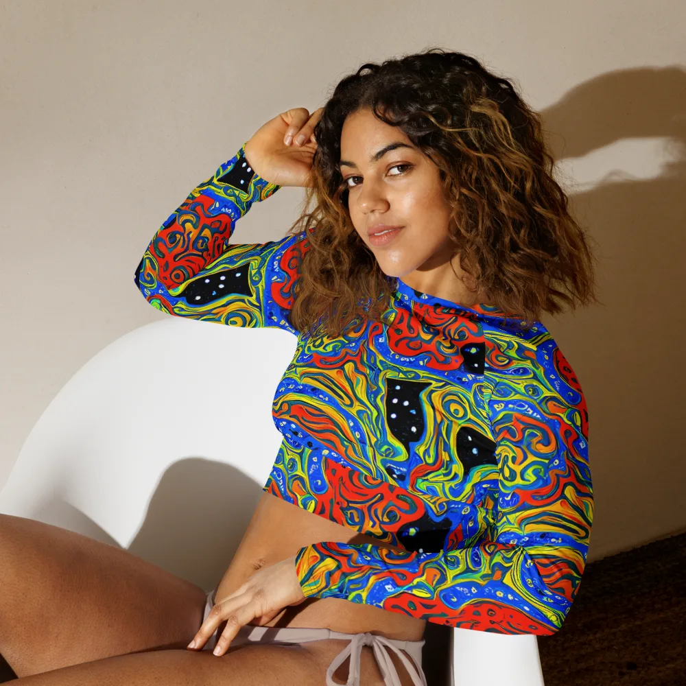 Psychic Sea on Long Sleeve Crop Top — Left Front