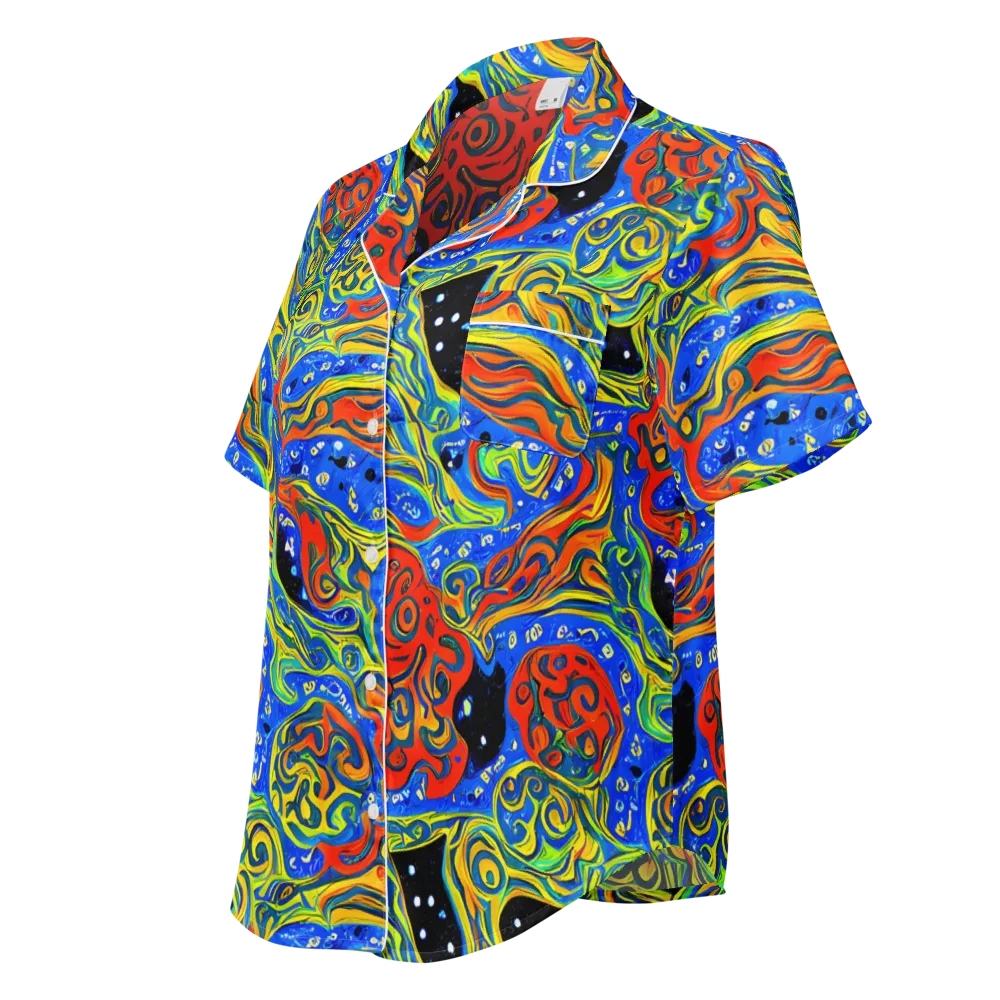 Psychic Sea on Women's Short Sleeve Pajama Top — Left Front