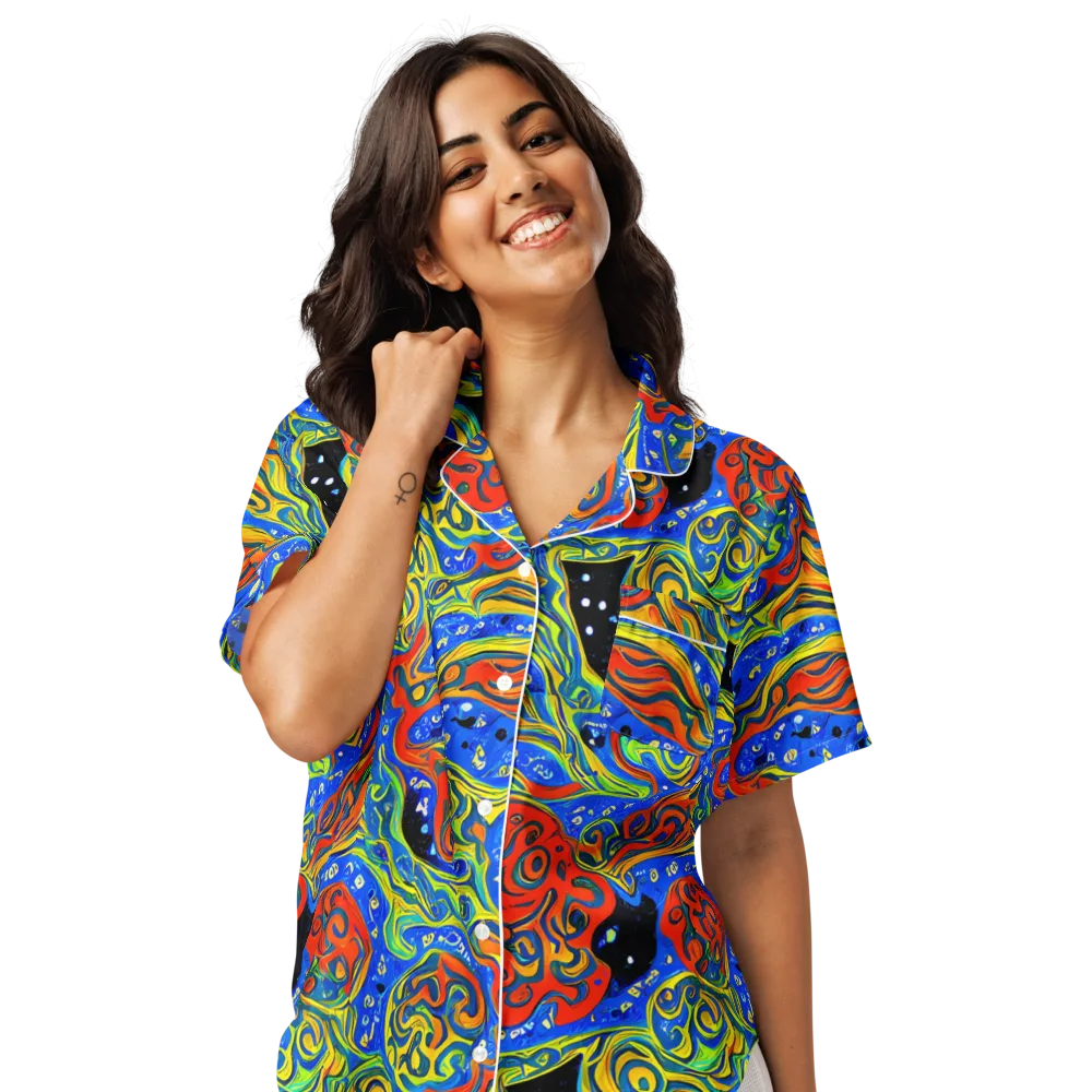 Psychic Sea on Women's Short Sleeve Pajama Top — Front