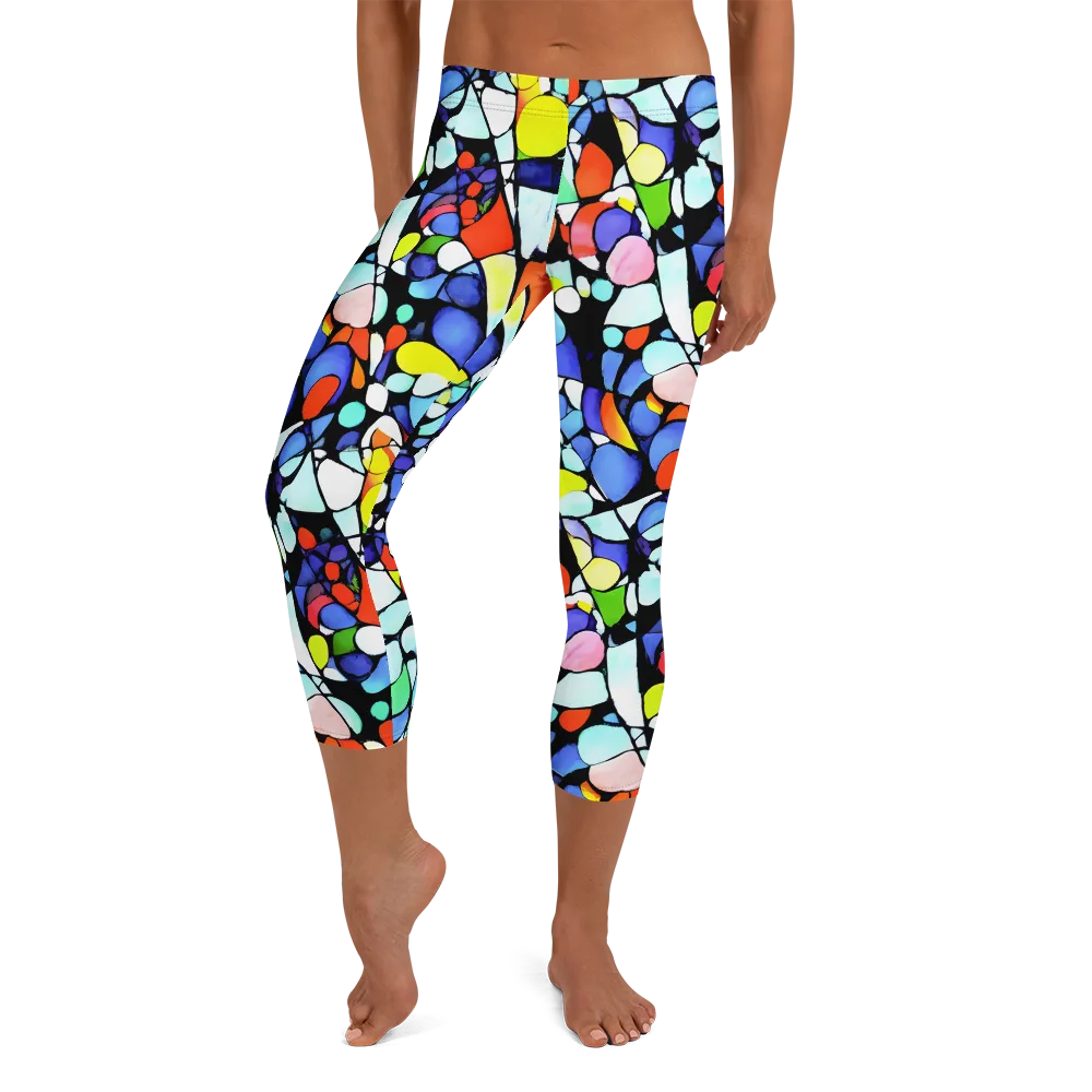 Spectrum Shards on Capri Leggings — Front