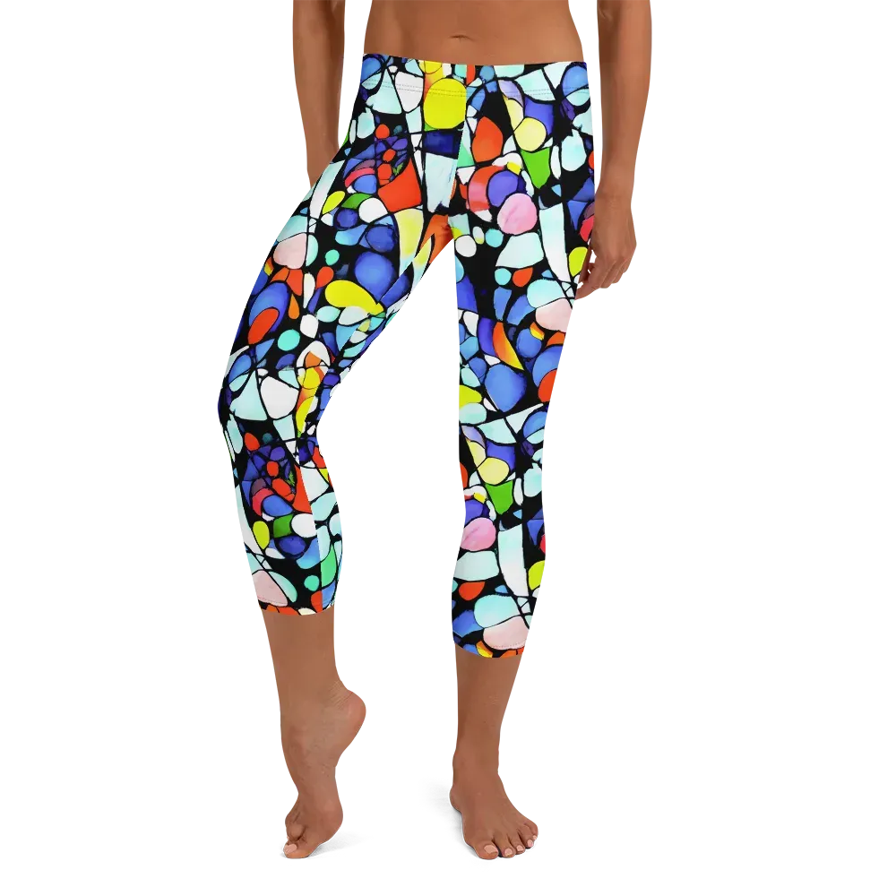 Spectrum Shards on Capri Leggings — Front
