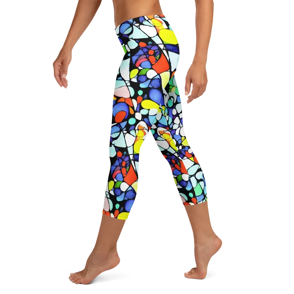 Spectrum Shards on Capri Leggings — Left