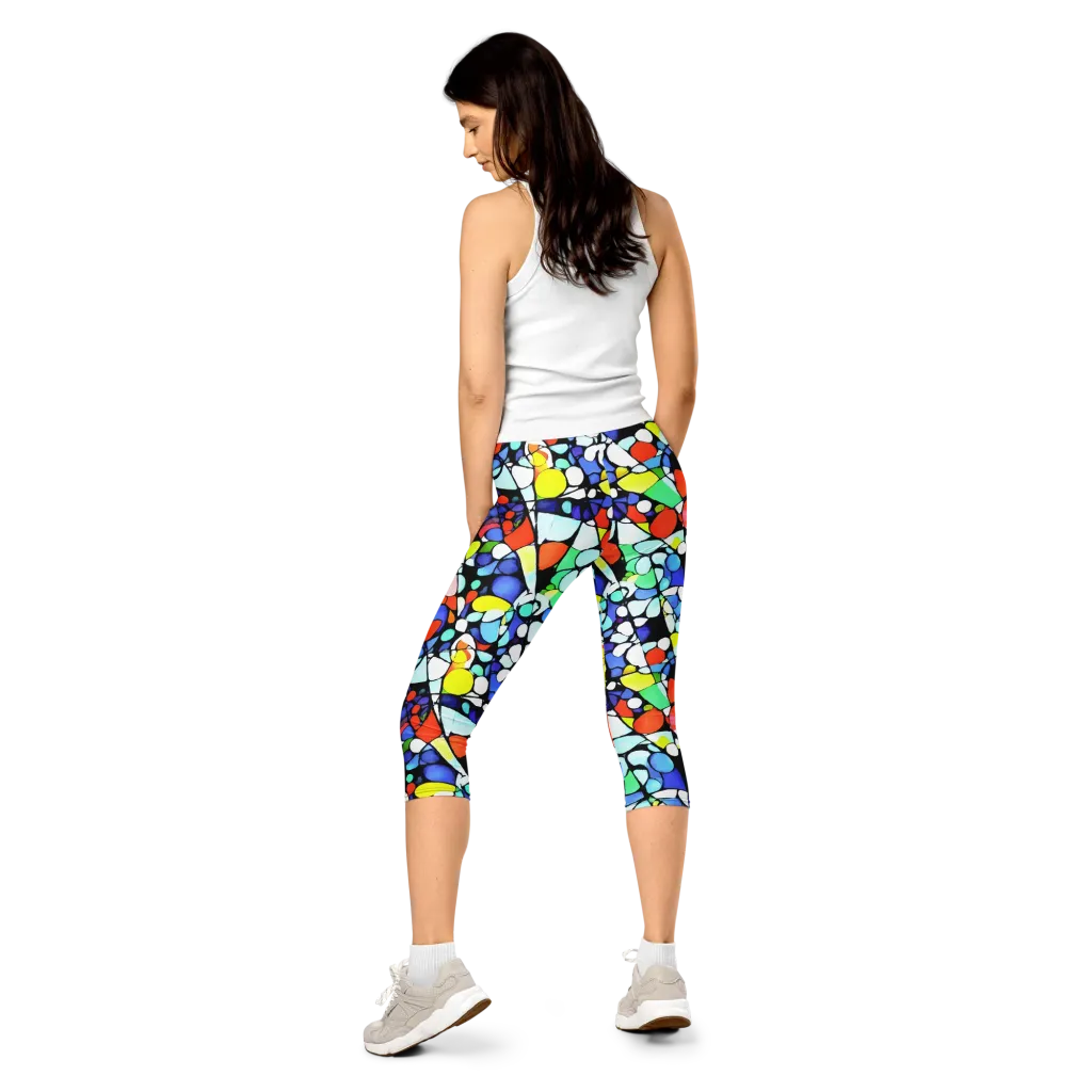 Spectrum Shards on Capri Leggings — Back