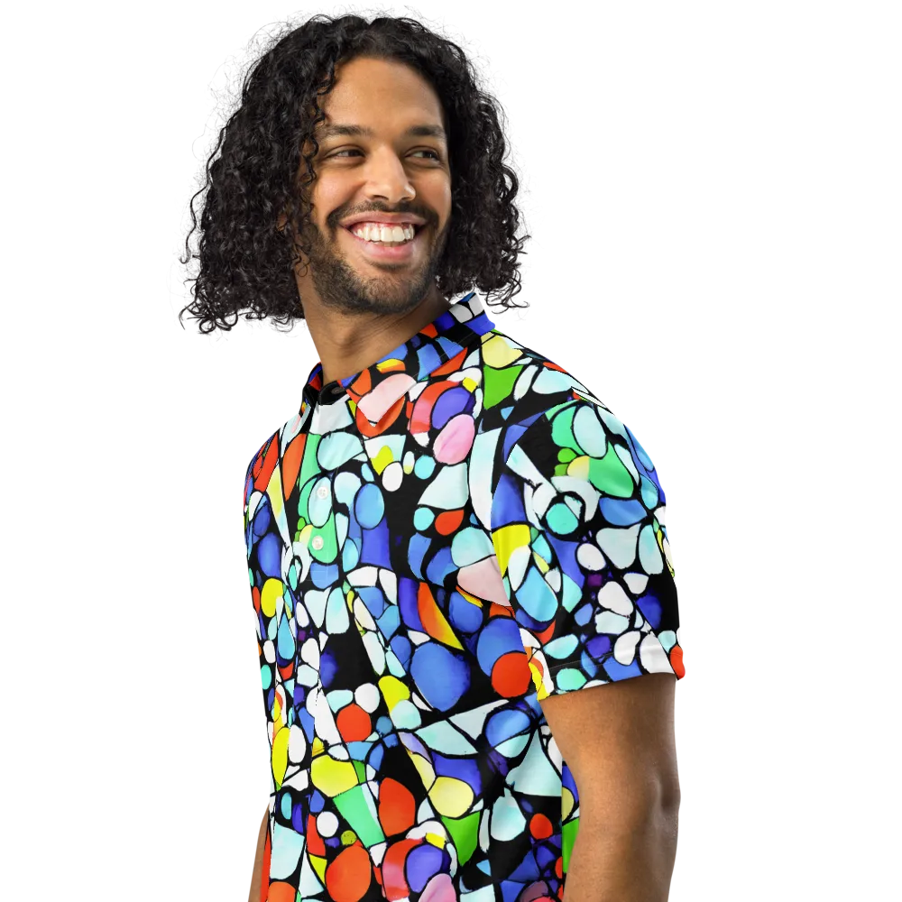 Spectrum Shards on Men's Slim Fit Polo Shirt — Left Front