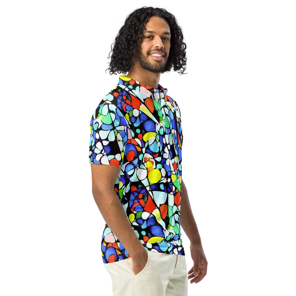 Spectrum Shards on Men's Slim Fit Polo Shirt — Right Front