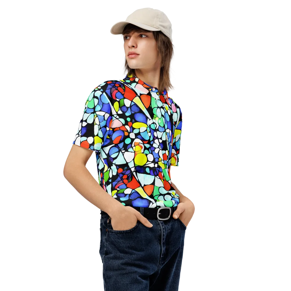 Spectrum Shards on Men's Slim Fit Polo Shirt — Right Front