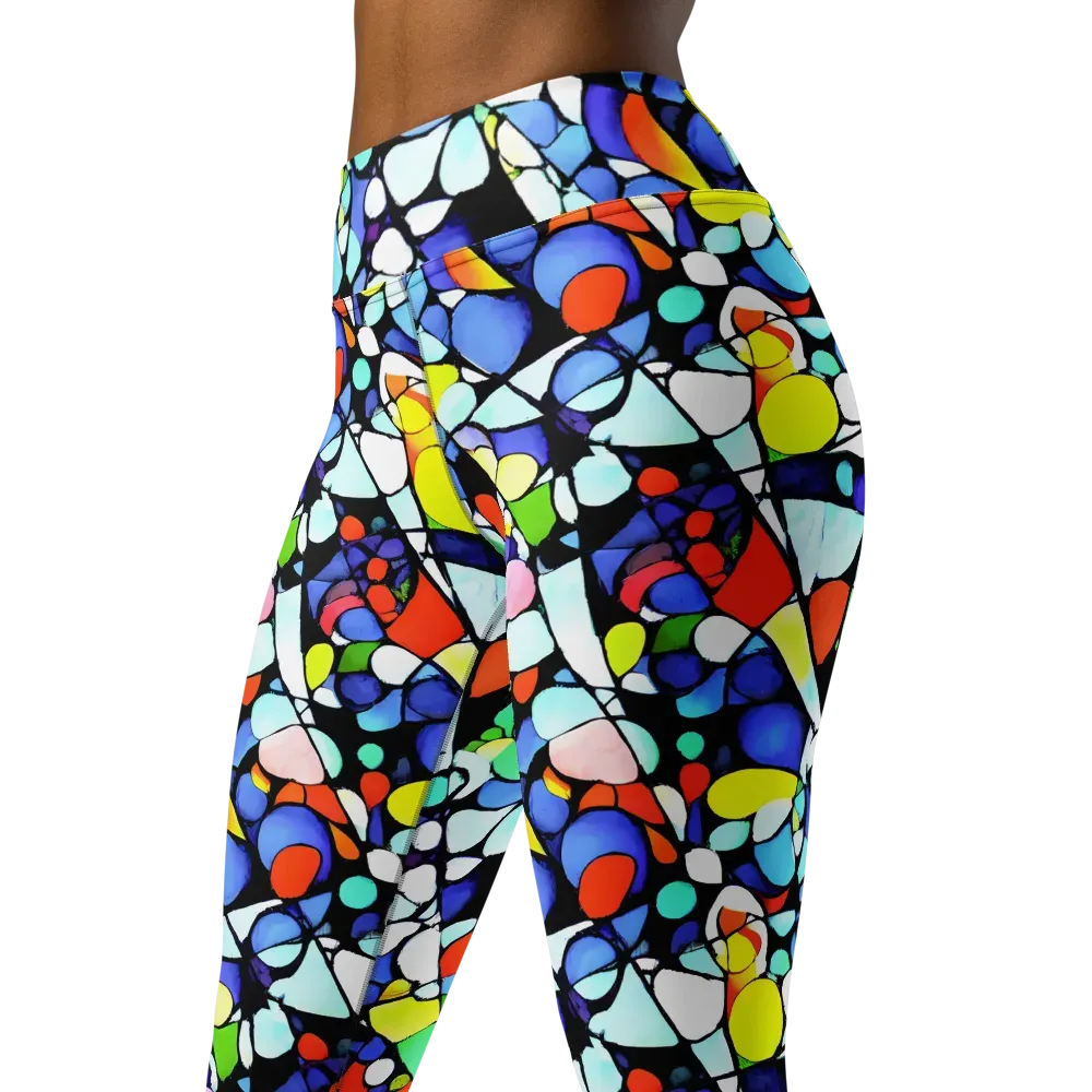 Spectrum Shards on Yoga Leggings — Left Front