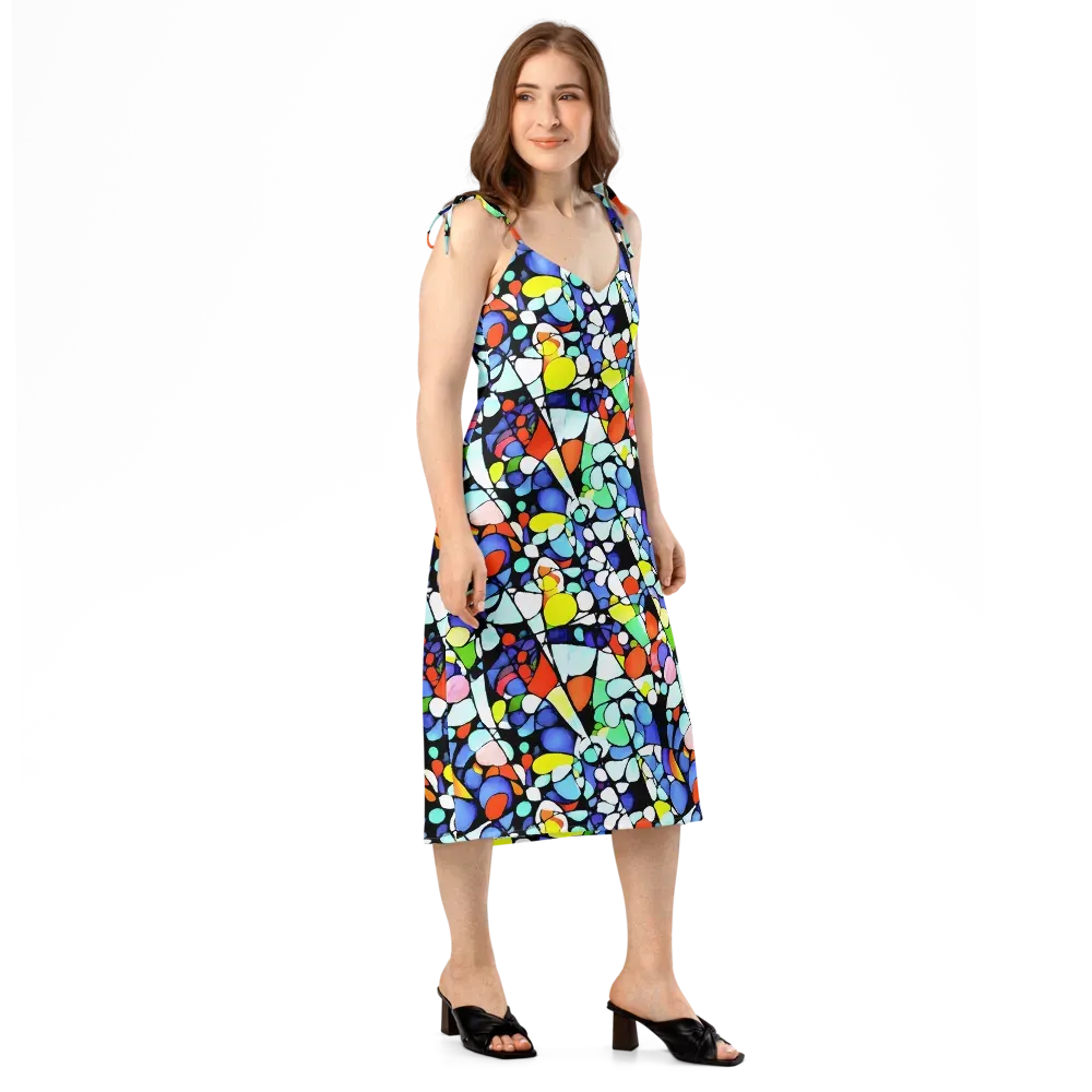 Spectrum Shards on Slip Dress — Right Front