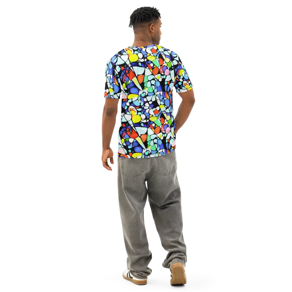 Spectrum Shards on Men's Cotton Crew Neck T-Shirt — Back
