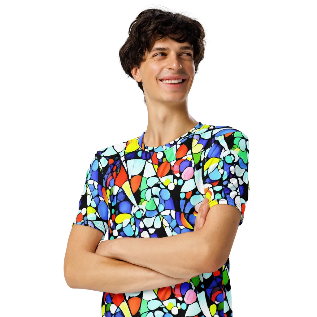Spectrum Shards on Men's Crew Neck T-Shirt — Left Front